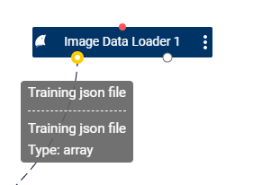 The left port outputs a array-typed training JSON file .